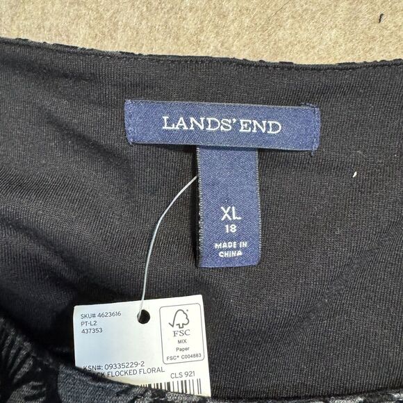 Lands End gray flocked velvet floral dress women’s XL NEW whimsigoth cocktail - Picture 3 of 9